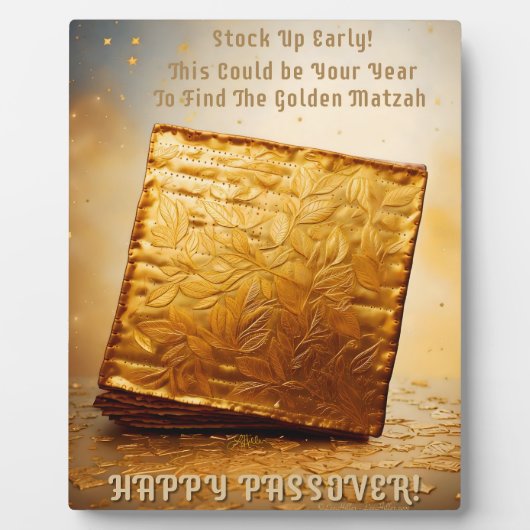 Glücklicher Pessach! Golden Matzah Fotoplatte (Vorderseite)