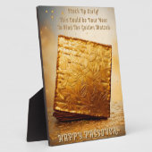 Glücklicher Pessach! Golden Matzah Fotoplatte (Seite)