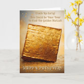 Glücklicher Pessach! Golden Matzah Karte (Gelbe Blume)