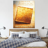 Glücklicher Pessach! Golden Matzah Leinwanddruck (Insitu (Schlafzimmer))