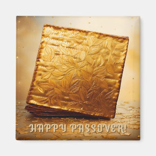 Glücklicher Pessach! Golden Matzah Magnet