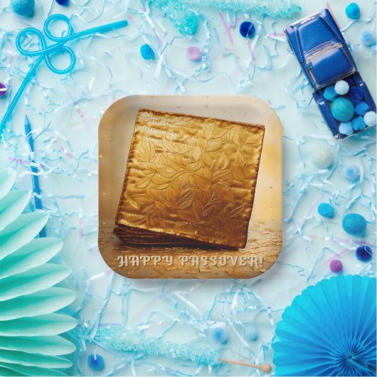 Glücklicher Pessach! Golden Matzah Pappteller (Party)
