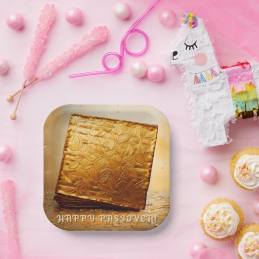 Glücklicher Pessach! Golden Matzah Pappteller (Party)