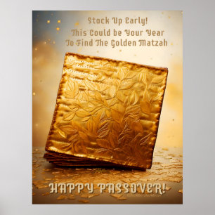 Glücklicher Pessach! Golden Matzah Poster