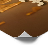 Glücklicher Pessach! Golden Matzah Poster (Ecke)