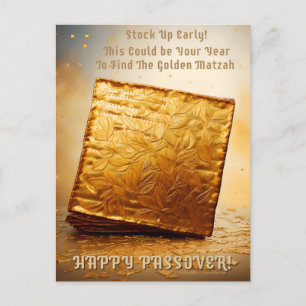 Glücklicher Pessach! Golden Matzah Postkarte