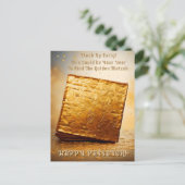 Glücklicher Pessach! Golden Matzah Postkarte (Stehend Vorderseite)