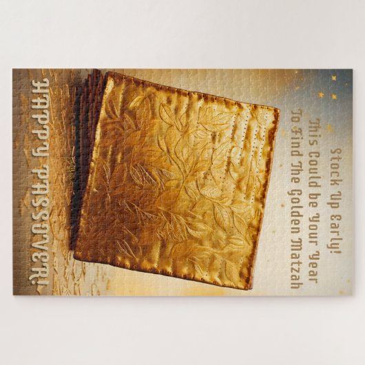 Glücklicher Pessach! Golden Matzah Puzzle (Horizontal)