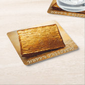 Glücklicher Pessach! Golden Matzah Rechteckiger Pappuntersetzer (angewinkelt)