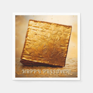 Glücklicher Pessach! Golden Matzah Serviette