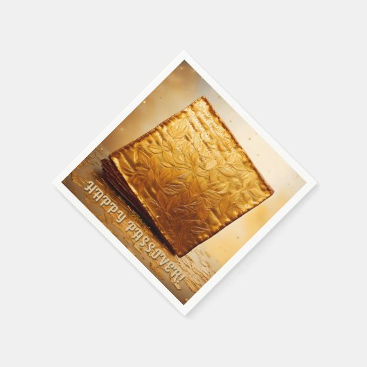 Glücklicher Pessach! Golden Matzah Serviette (Ecke)