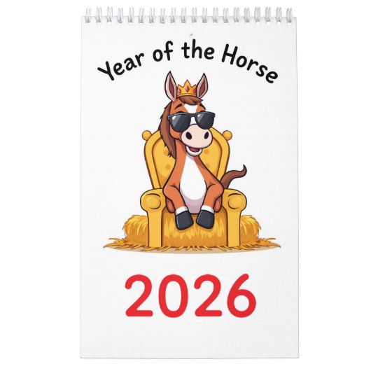 Glücklicher Pferdekalender 2026 Kalender (Titelbild)