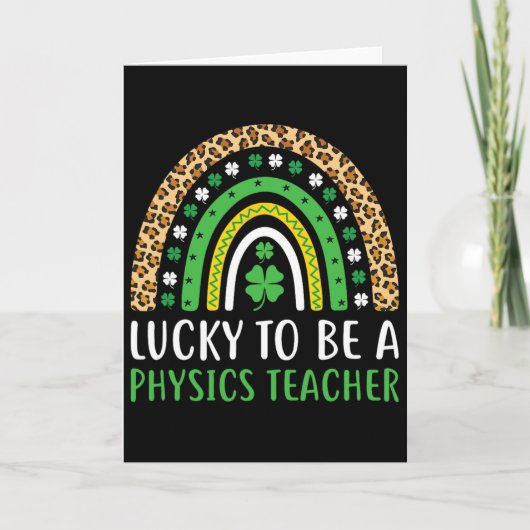 Glücklicher Physiklehrer Regenbogen St. Patricks Karte (Vorderseite)