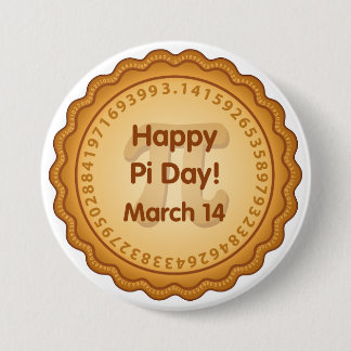 Glücklicher Pi Day, März 14 Button