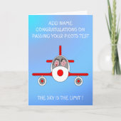 Glücklicher Pilot hat gerade den Test bestanden Karte (Vorderseite)