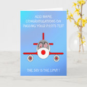 Glücklicher Pilot hat gerade den Test bestanden Karte (Gelbe Blume)