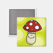glücklicher Pilz Magnet (Vorderseite/Rückseite)