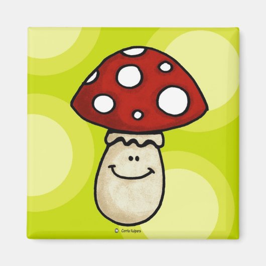 glücklicher Pilz Magnet (Vorne)