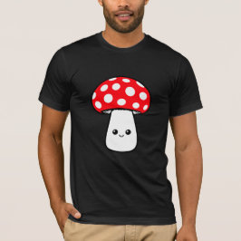 Glücklicher Pilz Niedlicher Lächelnder Gesichtsaus T-Shirt