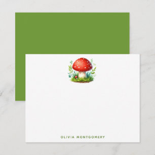 Glücklicher Pilz Rotkappchen Illustration Benutzer Mitteilungskarte