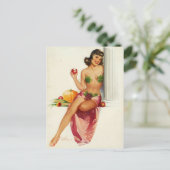 Glücklicher Pin Up Postkarte (Stehend Vorderseite)