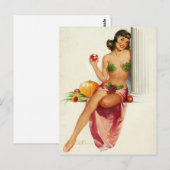 Glücklicher Pin Up Postkarte (Vorne/Hinten)