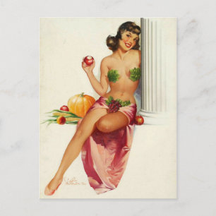 Glücklicher Pin Up Postkarte