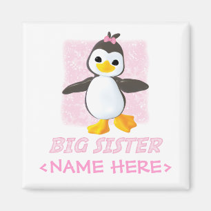 Glücklicher Pinguin-große Schwester Magnet