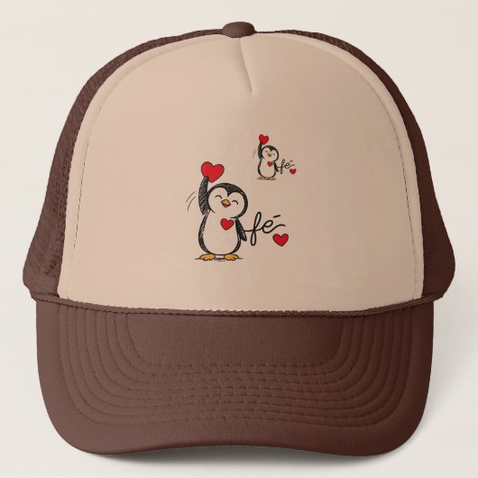 glücklicher Pinguin Hut Truckerkappe (Vorderseite)