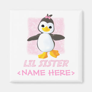 Glücklicher Pinguin-kleine Schwester Magnet