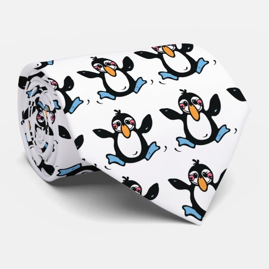 glücklicher Pinguin Krawatte (Gerollt)