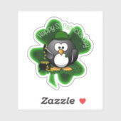 Glücklicher Pinguin St. Patrick's Day Aufkleber (Blatt)