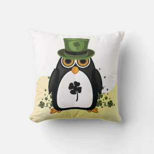 Glücklicher Pinguin St. Patrick's Day Irisches Kle Kissen