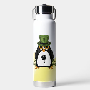 Glücklicher Pinguin Vier-Blatt-Kleeblatt St. Patri Trinkflasche