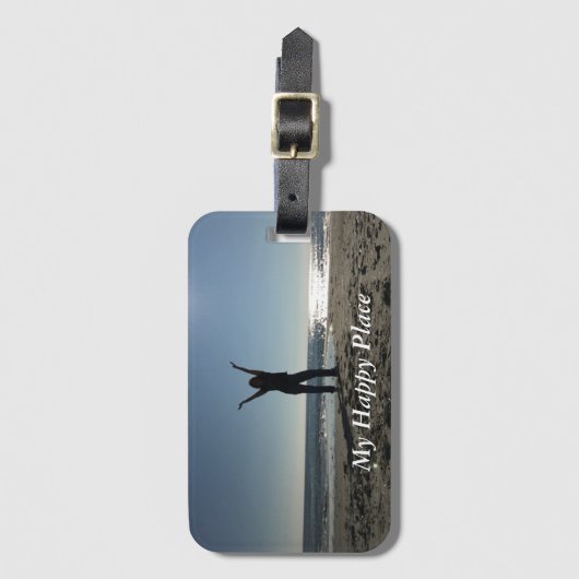 Glücklicher Platz-Gepäckanhänger Gepäckanhänger (Vorderseite Vertikal)