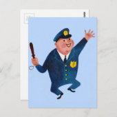 glücklicher Polizist Postkarte (Vorne/Hinten)
