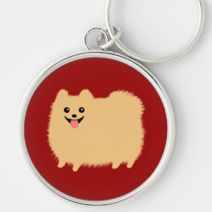 Glücklicher Pomeranian Hund - Super süßer Pom Schlüsselanhänger