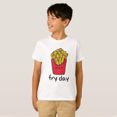 Glücklicher Pommes-FritesCartoon lustiges T-Shirt (Vorne ganz)