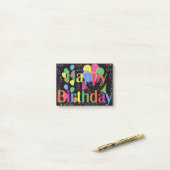 Glücklicher 🎂 post-it klebezettel (Auf Schreibtisch)