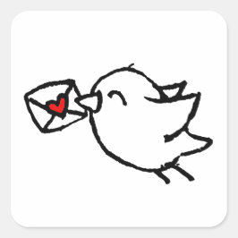 Glücklicher Postvogel Quadratischer Aufkleber
