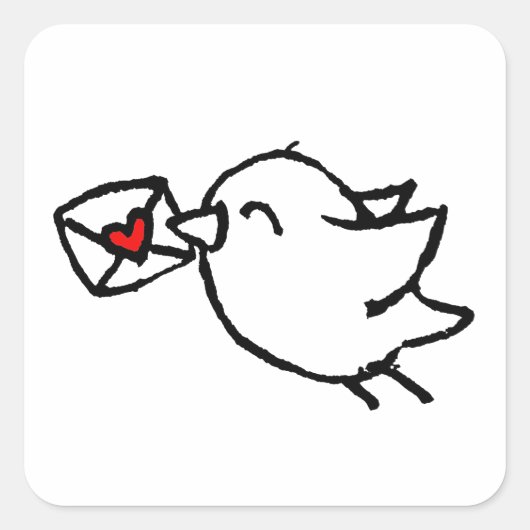 Glücklicher Postvogel Quadratischer Aufkleber (Vorderseite)