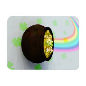 Glücklicher Pot aus Gold Magnet (Horizontal)
