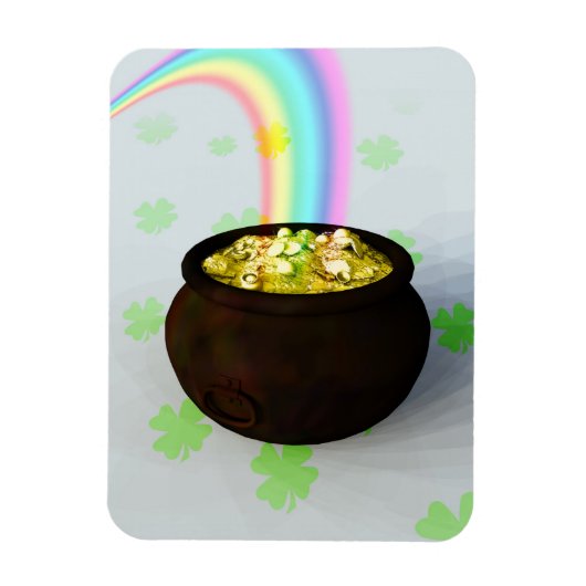 Glücklicher Pot aus Gold Magnet (Vertikal)