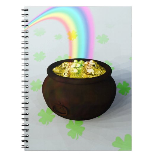 Glücklicher Pot aus Gold Notizblock (Vorderseite)