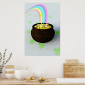 Glücklicher Pot aus Gold Poster (Küche)