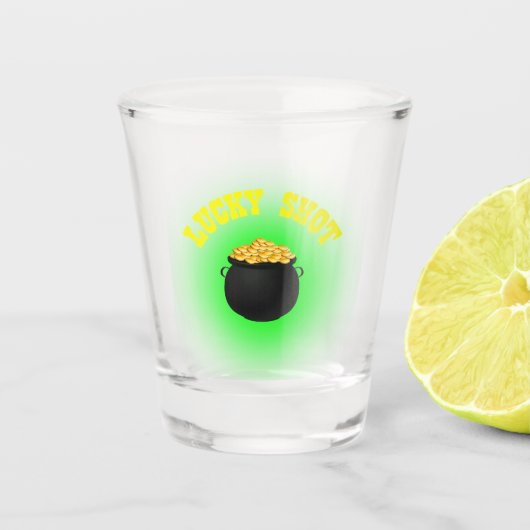 Glücklicher Pot aus Gold Schnapsglas (Vorderseite)
