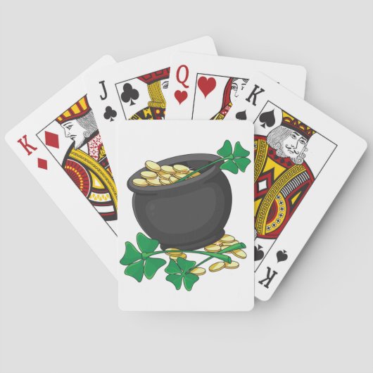 Glücklicher Pot mit Gold Spielkarten (Rückseite)