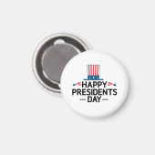 Glücklicher Präsident's Day Patriotic Flag Hat Magnet (Vorderseite/Rückseite)