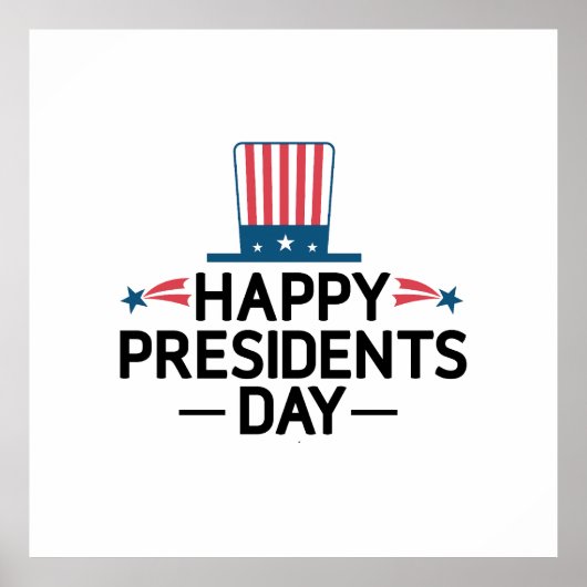 Glücklicher Präsident's Day Patriotic Flag Hat Poster (Vorne)