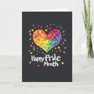 Glücklicher Pride-Monat Farbherz Feiertagskarte